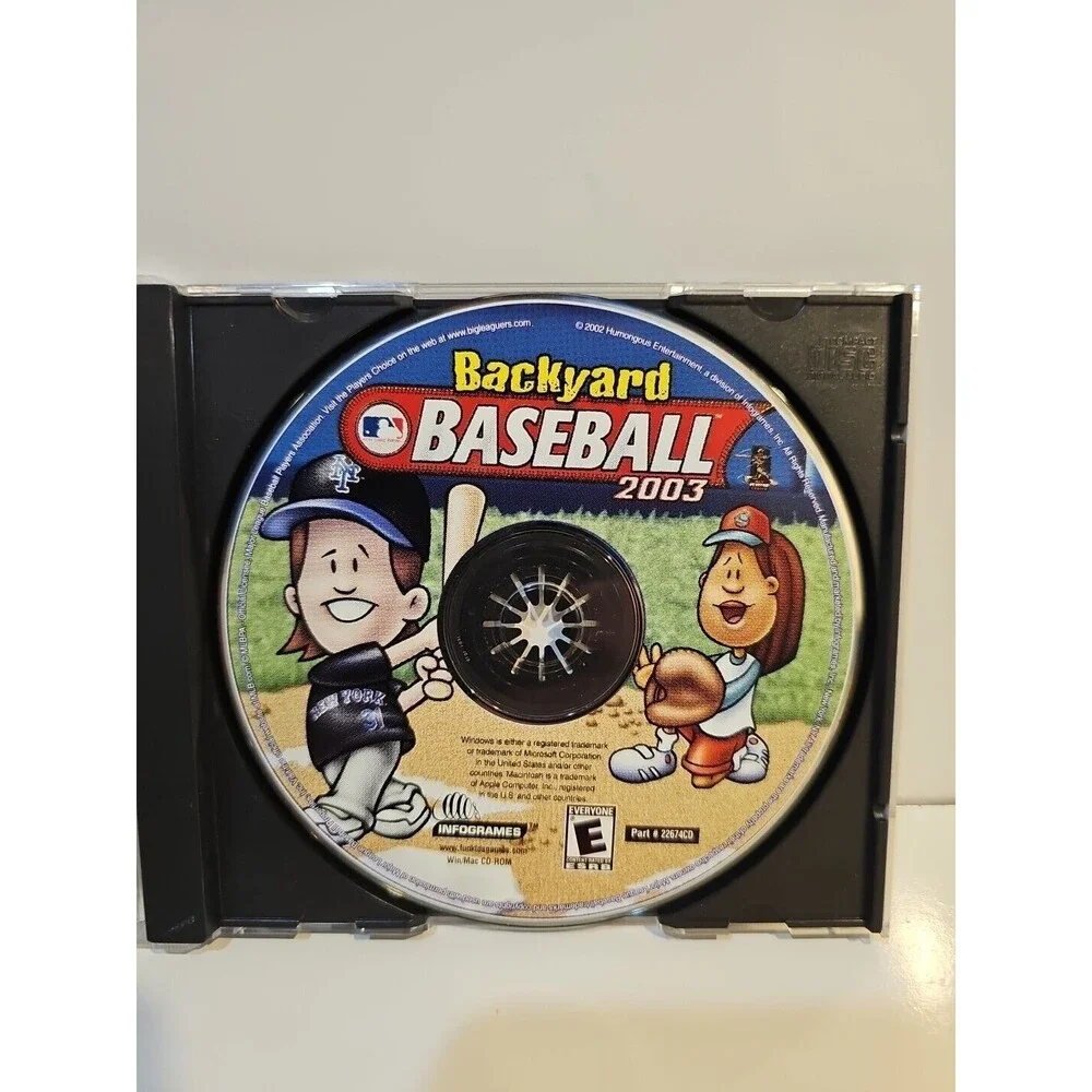 Backyard Baseball (PC CD-ROM, 2003) Win/Mac Mike Piazza Cover Working